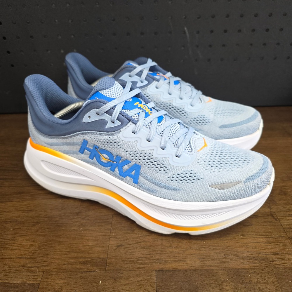 Hoka Bondi 9 Running Shoes Mens 13D Blue Orange Athletic Sneakers 1162011 DNP